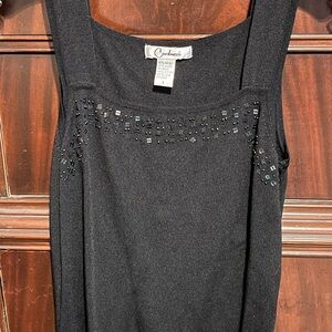 Black Beaded Sleeveless Top